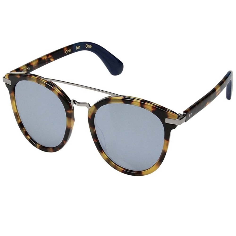 TOMS Harlan Mirrored Sunglasses in Blonde Tortoise